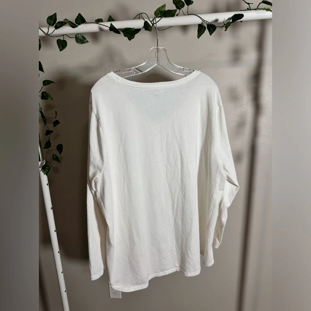 Set of Two V Neck Long Sleeve T Shirts Tees Mustard Yellow White Tops Plus Size - Picture 7 of 9